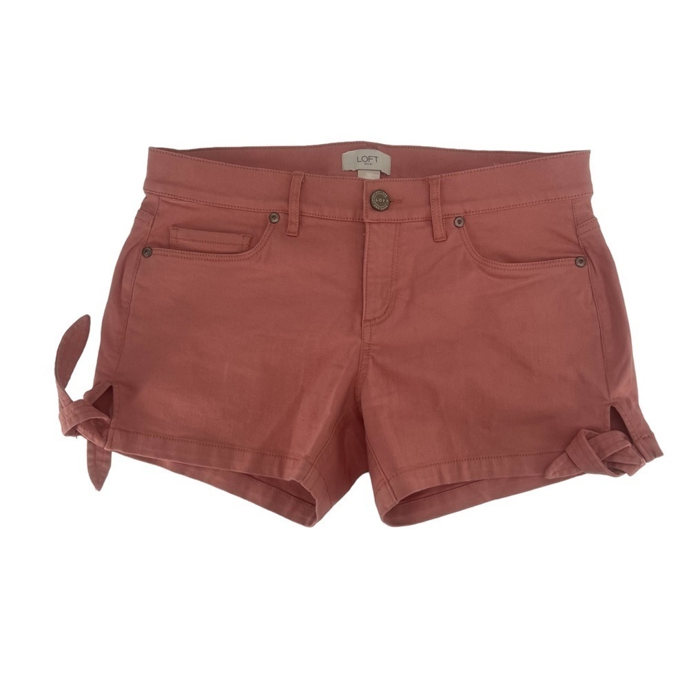 Loft Outlet Pink Side Bow Jean Shorts Size 0 Women’s